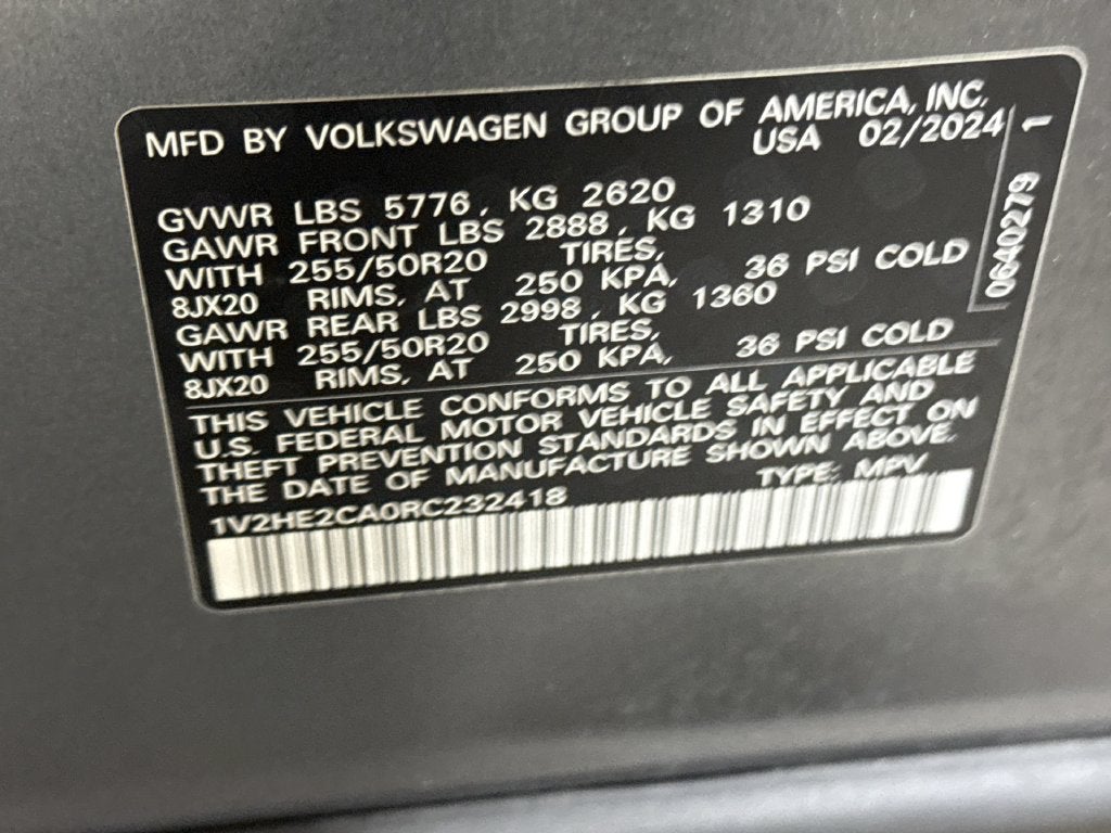 2024 Volkswagen Atlas Cross Sport 2.0T SE w/Technology